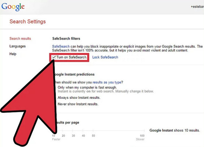 Turn on Google SafeSearch