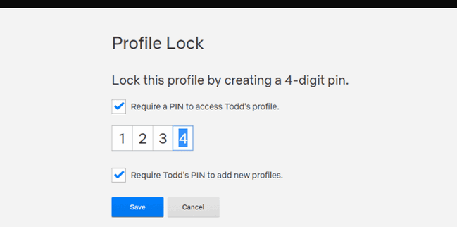 set PIN to lock Netflix profile