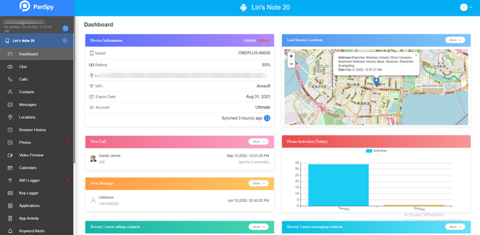 PanSpy Mobile Monitoring App