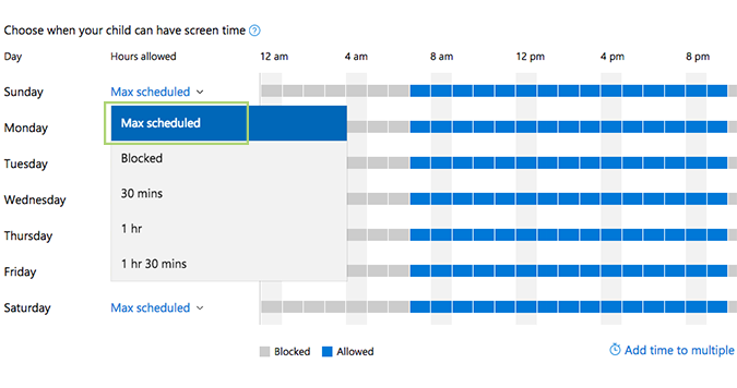 limit screen time on Windows 10