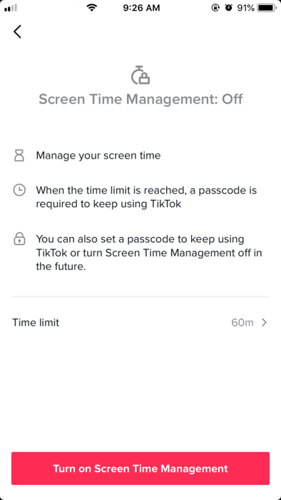 TikTok Screen Time Management