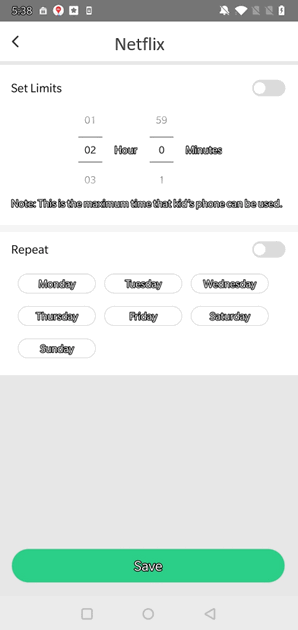 set time limit for Netflix on Android