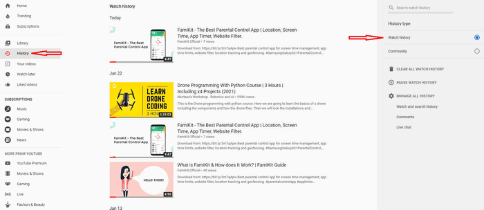 How to check youtube watch history deals
