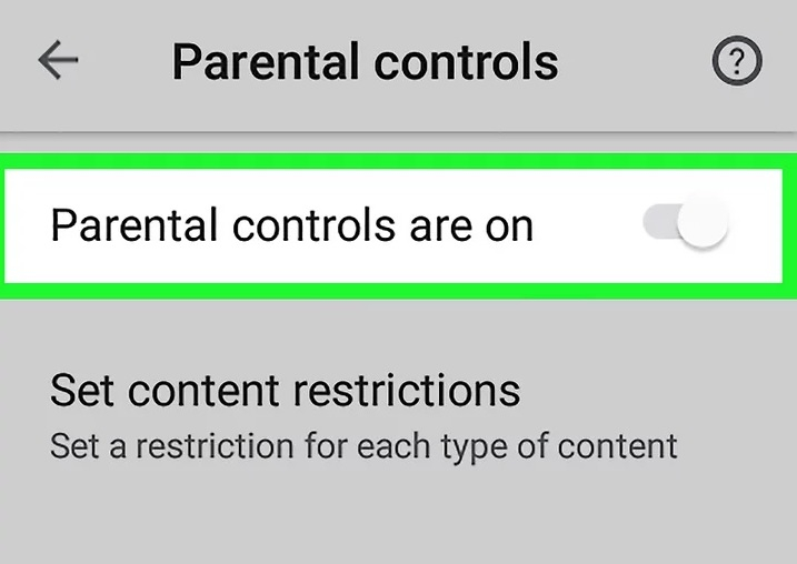 turn off google play parental control