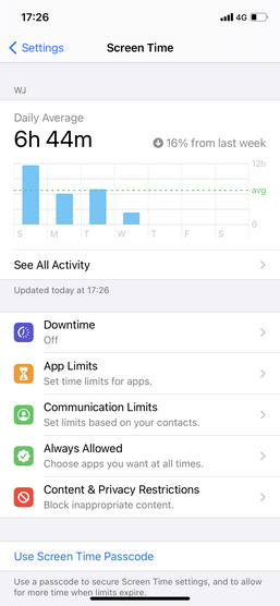 limit screen time on iPhone 12